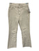 DL1961 Size 24 Cream Cotton Ribbed Zip Front Straight Frayed Hem Pants Cream / 24