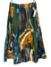 Marie Oliver Size 0 Green & Multi Polyester Abstract Print Pleated Maxi Skirt Green & Multi / 0
