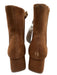 Larroude Shoe Size 5 Brown Leather Round Toe Zip Close Block Heel Boots Brown / 5
