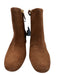Larroude Shoe Size 5 Brown Leather Round Toe Zip Close Block Heel Boots Brown / 5