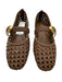 Larroude Shoe Size 5 Brown Leather Woven Buckle Ankle Shoes Brown / 5