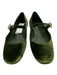 Larroude Shoe Size 5 Green Textile Velvet Jeweled Buckle Flat Shoes Green / 5