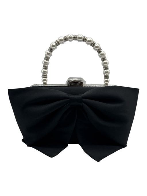 Sachin & Babi Black & White Polyester Bow Pearl & Rhinestone Detail Handle Bag Black & White / Small