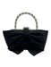 Sachin & Babi Black & White Polyester Bow Pearl & Rhinestone Detail Handle Bag Black & White / Small