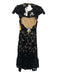Alice & Olivia Size 2 Black Polyester Lace Velvet Accents Cap Sleeve Dress Black / 2
