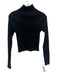 Alice & Olivia Size S Black Wool Blend Rib Knit Mock Neck Long Sleeve Sweater Black / S