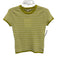 White + Warren Size XS Split Pea Green & Cream Cashmere Knit Sweater Split Pea Green & Cream / XS