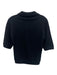 Kinross Size XS Black Cashmere Knit Ribbed Accent 1/2 sleeve Sweater Black / XS
