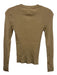 Karina Grimaldi Size XS Tan & Gold Viscose Metallic Thread Patch Pocket Sweater Tan & Gold / XS