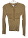 Karina Grimaldi Size XS Tan & Gold Viscose Metallic Thread Patch Pocket Sweater Tan & Gold / XS