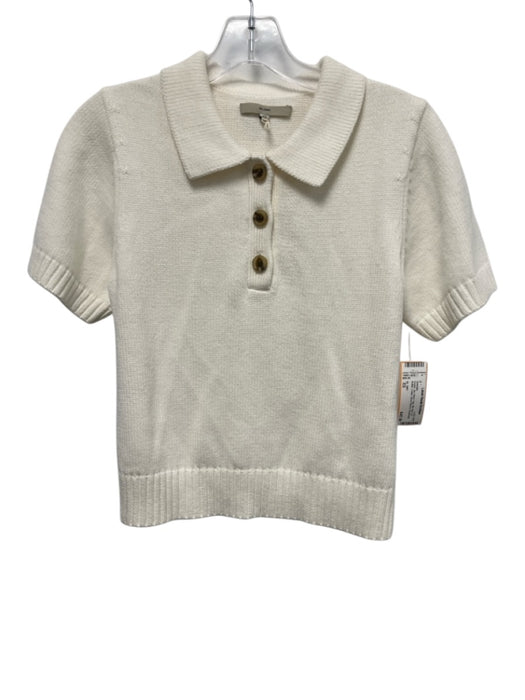 DL 1961 Size XS Cream No Fabric Tag Rib Knit 1/4 Button Collar Sweater Cream / XS