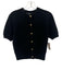 Toccin NY Size XS Black & Gold Cashmere Short Sleeve Rib Knit Cardigan Sweater Black & Gold / XS