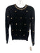 Mestiza New York Size XS Black & Gold Cotton Rib Knit Rhinestone Sweater Black & Gold / XS