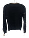 Mestiza New York Size S Black & Gold Cotton Rib Knit Rhinestone Collared Sweater Black & Gold / S