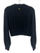 Toccin NY Size S Black Cashmere Rib Knit Cable Mock Collar Cardigan Sweater Black / S