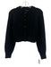 Toccin NY Size S Black Cashmere Rib Knit Cable Mock Collar Cardigan Sweater Black / S