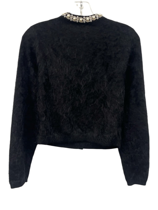 Alice + Olivia Size S/P Black & White Cashmere Blend Pearl & Rhinestone Sweater Black & White / S/P