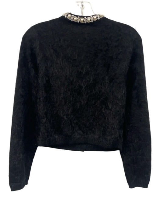 Alice + Olivia Size S/P Black & White Cashmere Blend Pearl & Rhinestone Sweater Black & White / S/P