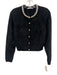Alice + Olivia Size S/P Black & White Cashmere Blend Pearl & Rhinestone Sweater Black & White / S/P