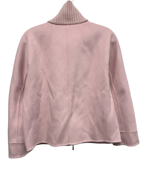 Kinross Size XS Rose Pink Wool & Cashmere Ribbed Collar Pockets Zip Up Jacket Rose Pink / XS