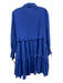 Devotion Twins Size S Royal Blue Cotton Button Down Tiered Long Sleeve Dress Royal Blue / S