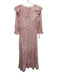 Loveshackfancy Size XS Pale Pink Cotton Button Neck Floral Embroidery Dress Pale Pink / XS