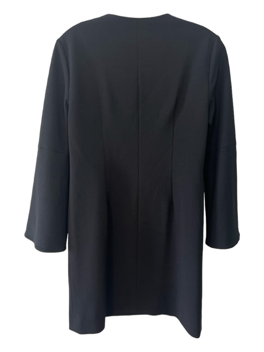Tibi Size S Black Polyester Blend 1/4 Zip Long Flare Sleeve Shocks Dress Black / S