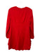 A.L.C. Size 4 Red Viscose Blend Round Neck Long Sleeve Scalloped Hem Dress Red / 4