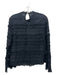 Ulla Johnson Size EST 2 Black Cotton Lace Long Sleeve Stripe Top Black / EST 2
