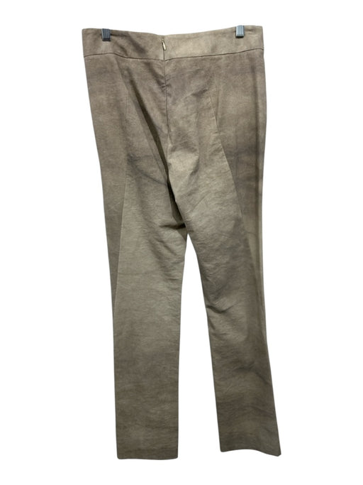 Donna Karan Size 8 Beige Cotton Blend Textured Back Zip High Rise Straight Pants Beige / 8