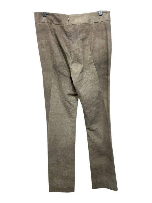 Donna Karan Size 8 Beige Cotton Blend Textured Back Zip High Rise Straight Pants Beige / 8