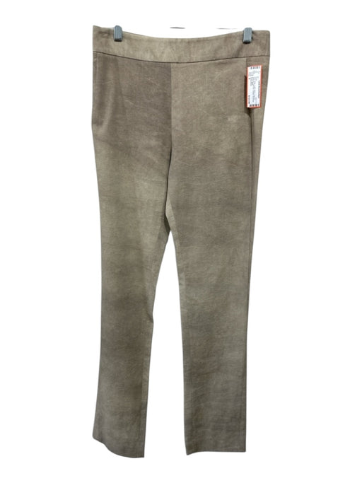 Donna Karan Size 8 Beige Cotton Blend Textured Back Zip High Rise Straight Pants Beige / 8