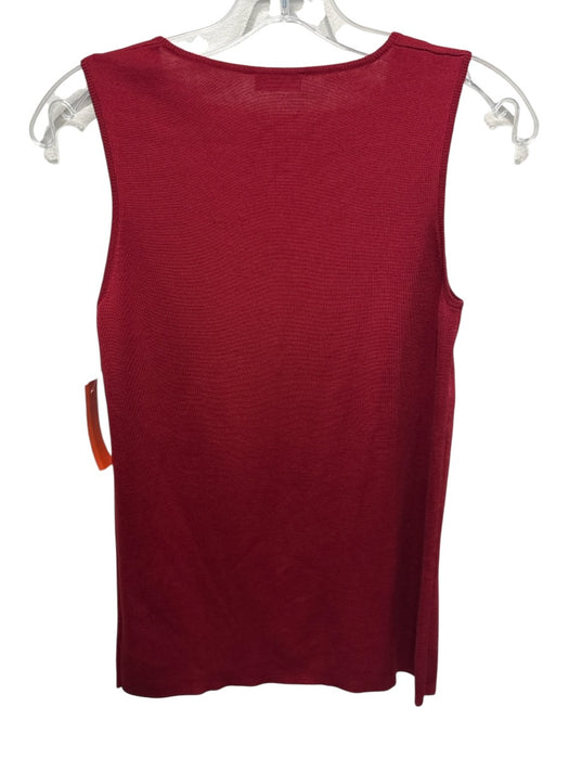 Akris Punto Size 8 Red Silk Knit Sleeveless Scoop Neck Tank Top Red / 8