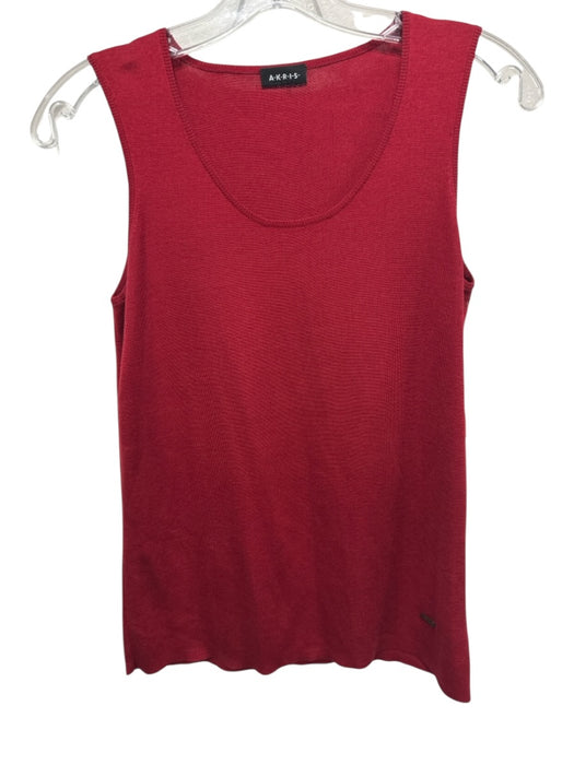 Akris Punto Size 8 Red Silk Knit Sleeveless Scoop Neck Tank Top Red / 8