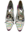 Emilio Pucci Shoe Size 37.5 White, Pink & Multi Satin Abstract Print Pumps White, Pink & Multi / 37.5