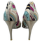 Emilio Pucci Shoe Size 37.5 White, Pink & Multi Satin Abstract Print Pumps White, Pink & Multi / 37.5
