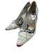 Emilio Pucci Shoe Size 37.5 White, Pink & Multi Satin Abstract Print Pumps White, Pink & Multi / 37.5