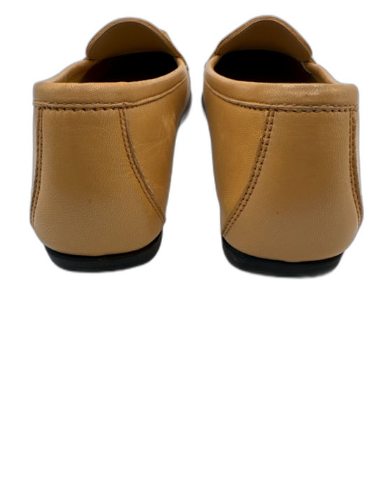 Salvatore Ferragamo Shoe Size 37.5 Tan Leather Square Point Toe Loafer Flats Tan / 37.5