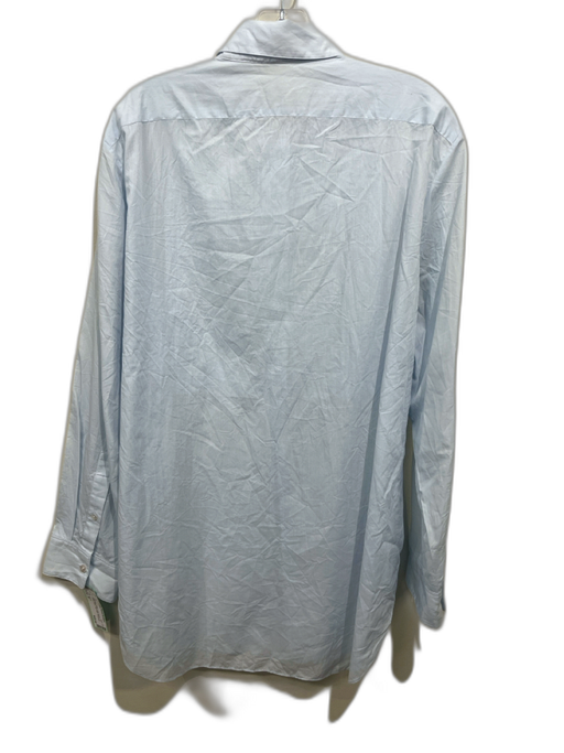 Theory Size M Baby Blue Cotton Long Sleeve 1/2 Button Collar High Back Top Baby Blue / M