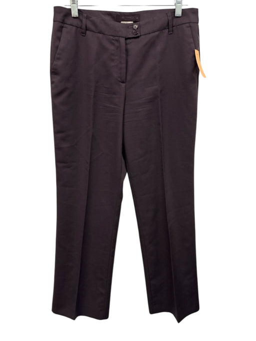 Etro Size 44 Purple Wool Blend Mid Rise Shimmer Pockets Wide Leg Pants Purple / 44