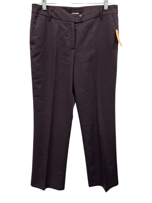 Etro Size 44 Purple Wool Blend Mid Rise Shimmer Pockets Wide Leg Pants Purple / 44
