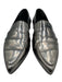 Stuart Weitzman Shoe Size 8 Metallic Silver Leather Upper Patent Loafers Metallic Silver / 8