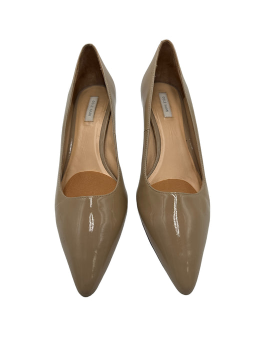 Cole Haan Shoe Size 8 Beige Patent Leather Pointed Toe Closed Heel Midi Pumps Beige / 8