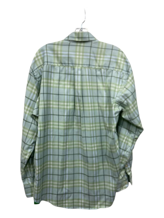 Burberry Size M Green & White Cotton Novacheck Button Down Long Sleeve Shirt M