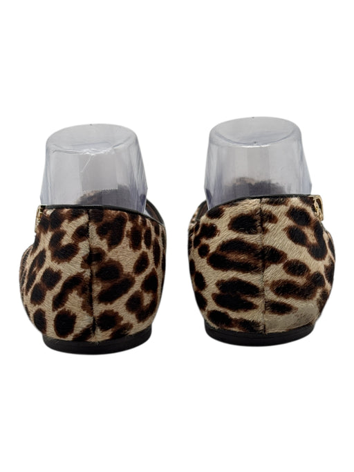 Tory Burch Shoe Size 11 Brown & Cream leather sole Pony Hair Leopard Print Flats Brown & Cream / 11