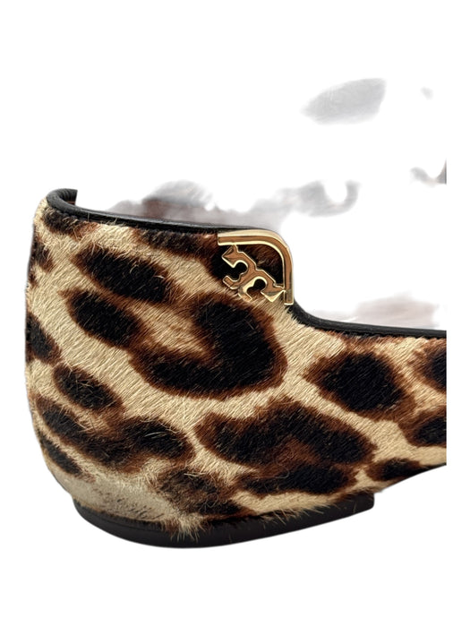 Tory Burch Shoe Size 11 Brown & Cream leather sole Pony Hair Leopard Print Flats Brown & Cream / 11