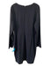 St John Size 16 Black Polyester & Spandex Long Sleeve Side ruffle A Line Dress Black / 16