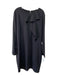 St John Size 16 Black Polyester & Spandex Long Sleeve Side ruffle A Line Dress Black / 16