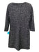 Patrizia Pepe Size 42 Black & Cream Acrylic Blend Boucle Front Keyhold Dress Black & Cream / 42