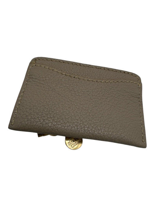 SeeByChloe Taupe Leather Charm Stitching Card Holder Wallets Taupe